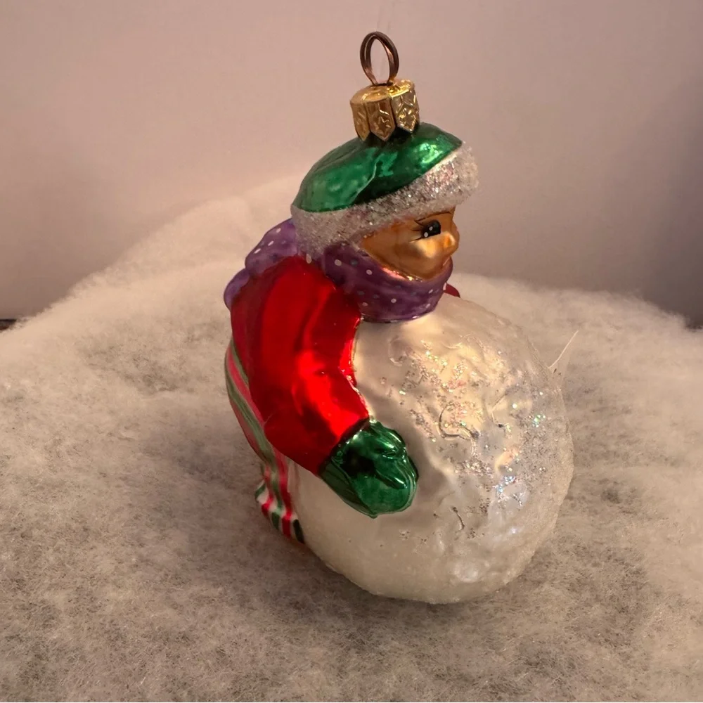 Christopher Radko Snowballin Kid‎ Red Shirt Christmas Ornament